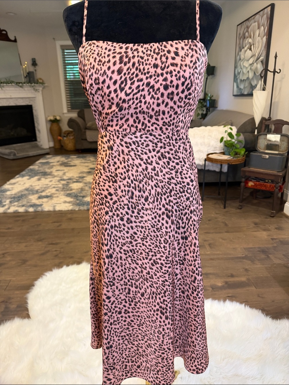 Lulu's Leopard Print Slip Dress in Tan and Black